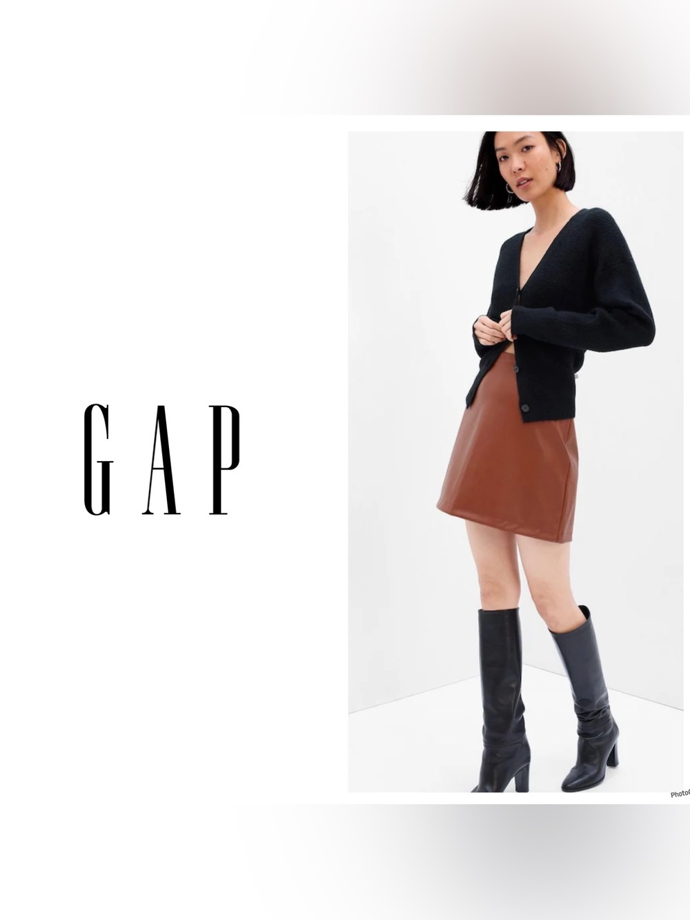 NWT - GAP Faux Leather Mini Skirt in Chestnut Brown